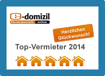 unikum-Ferienwohnungen wurde von e-domizil als Top-Vermieter 2014 ausgezeichnet!