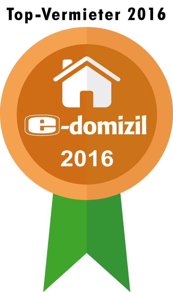 unikum-Ferienwohnungen wurde von e-domizil als Top-Vermieter 2016 ausgezeichnet!